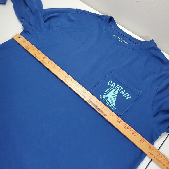 Chubbies Mens Graphic Long Sleeve Shirt Large Blue Skipper Dave Boating Casual - Picture 7 of 10